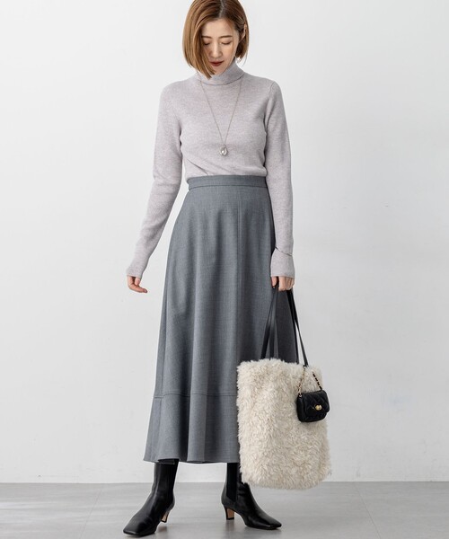 23区（ニジュウサンク）の「ウーステッドウール リブタートル ニット（ニット/セーター・レディース・ベージュ系/ブラック系/ホワイト系/グレー系/ピンク系・38/40）」の12枚目の写真