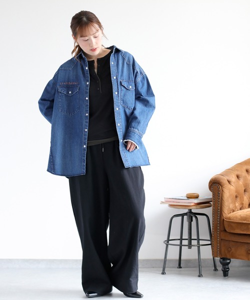 cepo(セポ)の「レイヤードヘンリーネックニット(Tシャツ/カットソー・レディース・ブラック/オフホワイト/ブラウン・M)」の18枚目の写真