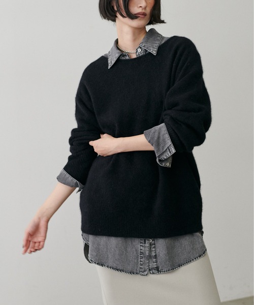 LARUTA（ラルータ）の「【LARUTA】FOX混2WAYニットプルオーバー（ニット/セーター・レディース・モカ/レッド/ブラック/チャコールグレー/オフホワイト・FREE）」の14枚目の写真