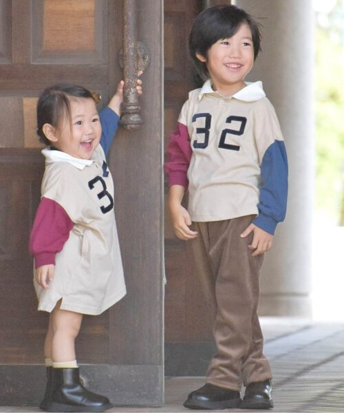 BREEZE(ブリーズ)の「【リンク/ジュニア対応】ナンバリングポロシャツワンピース(ワンピース・キッズ・レインボー/ワインレッド・90/140/130/80/120/110/100)」の18枚目の写真