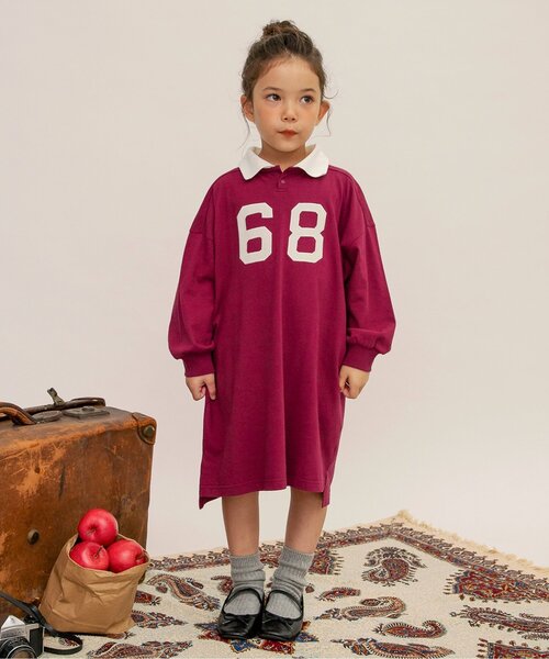 BREEZE(ブリーズ)の「【リンク/ジュニア対応】ナンバリングポロシャツワンピース(ワンピース・キッズ・レインボー/ワインレッド・90/140/130/80/120/110/100)」の16枚目の写真