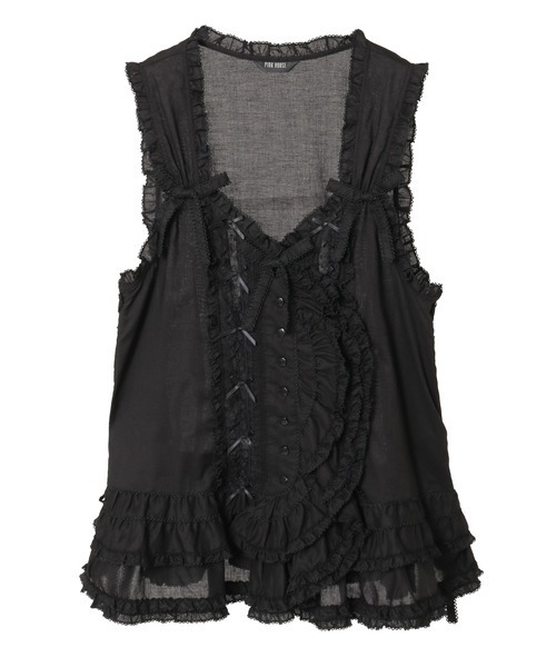 今期 ピンクハウス フランス製レース使いローンベスト 2025 フランス製レース使いローンベスト（ベスト）｜PINK HOUSE（ピンク