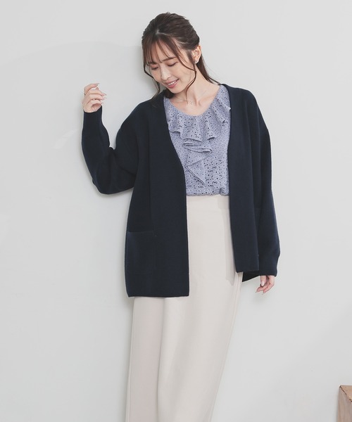GLACIER lusso(グラシアルッソ)の「フリルレーストップス(Tシャツ/カットソー・レディース・ブラック/グレイッシュブルー/アイボリー系/ブラウン・S/M/LL/L)」の15枚目の写真