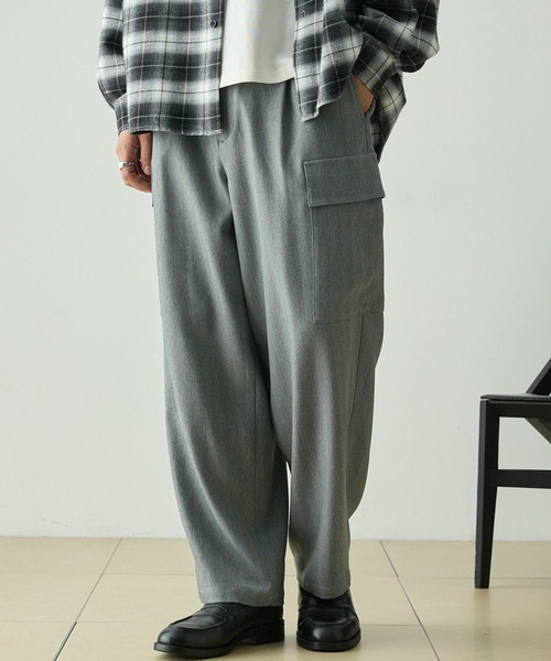 セール】【セットアップ対応】ウールライクテーパードワイドカーゴ