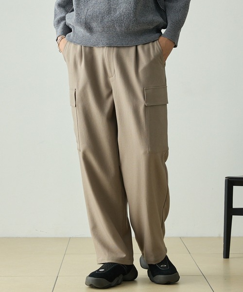 セール】【セットアップ対応】ウールライクテーパードワイドカーゴ