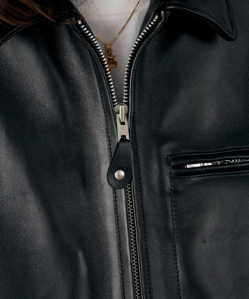 schott（ショット）の「Schott/ショット LEATHER TRACKER JACKET レザージャケット（ブルゾン・メンズ・ブラック・M/L）」の7枚目の写真