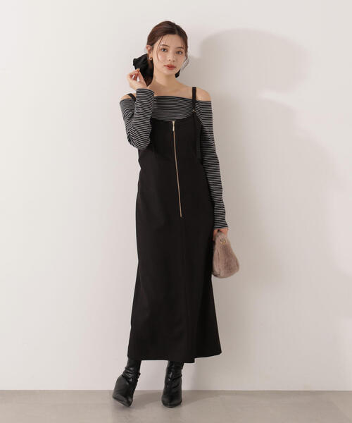 PROPORTION BODY DRESSING（プロポーションボディドレッシング）の「フロントファスナーナロージャンスカ / 1215240007（ワンピース・レディース・ブラック/ブラウン・MEDIUM/P/S/SMALL）」の13枚目の写真