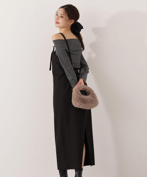 PROPORTION BODY DRESSING（プロポーションボディドレッシング）の「フロントファスナーナロージャンスカ / 1215240007（ワンピース・レディース・ブラック/ブラウン・MEDIUM/P/S/SMALL）」の14枚目の写真