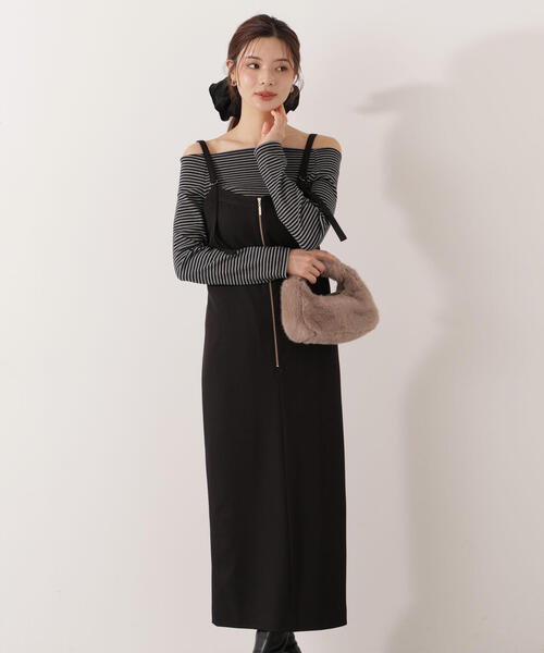 PROPORTION BODY DRESSING（プロポーションボディドレッシング）の「フロントファスナーナロージャンスカ / 1215240007（ワンピース・レディース・ブラック/ブラウン・MEDIUM/P/S/SMALL）」の15枚目の写真