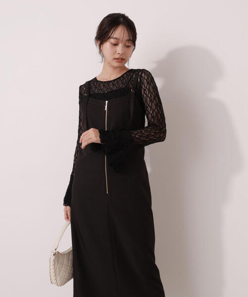 PROPORTION BODY DRESSING（プロポーションボディドレッシング）の「フロントファスナーナロージャンスカ / 1215240007（ワンピース・レディース・ブラック/ブラウン・MEDIUM/P/S/SMALL）」の20枚目の写真