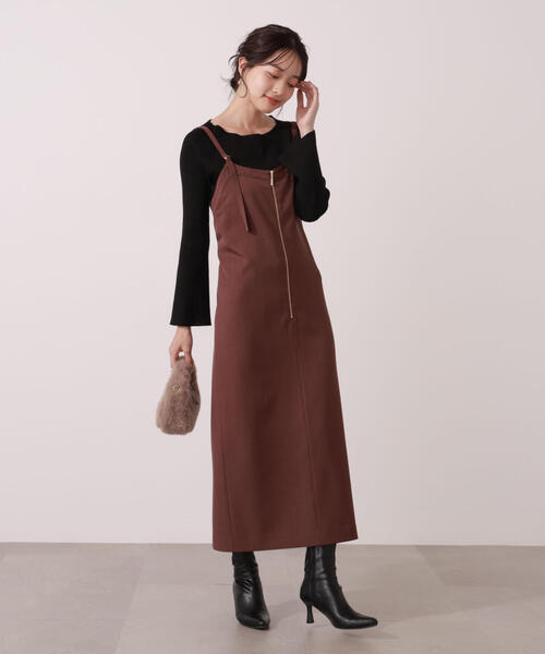PROPORTION BODY DRESSING（プロポーションボディドレッシング）の「フロントファスナーナロージャンスカ / 1215240007（ワンピース・レディース・ブラック/ブラウン・MEDIUM/P/S/SMALL）」の3枚目の写真