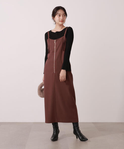 PROPORTION BODY DRESSING（プロポーションボディドレッシング）の「フロントファスナーナロージャンスカ / 1215240007（ワンピース・レディース・ブラック/ブラウン・MEDIUM/P/S/SMALL）」の6枚目の写真