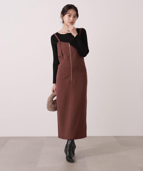 PROPORTION BODY DRESSING（プロポーションボディドレッシング）の「フロントファスナーナロージャンスカ / 1215240007（ワンピース・レディース・ブラック/ブラウン・MEDIUM/P/S/SMALL）」の7枚目の写真