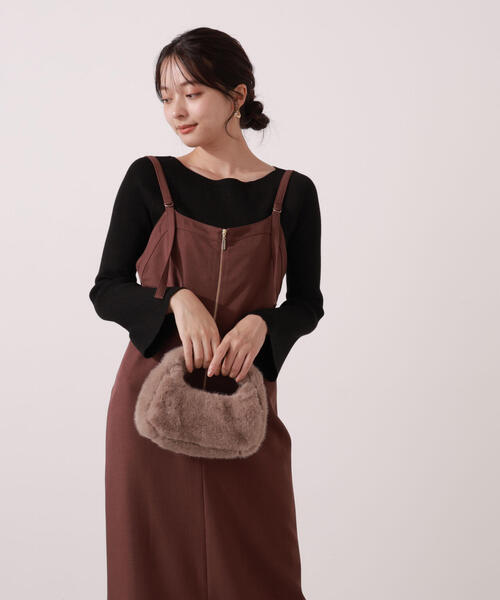 PROPORTION BODY DRESSING（プロポーションボディドレッシング）の「フロントファスナーナロージャンスカ / 1215240007（ワンピース・レディース・ブラック/ブラウン・MEDIUM/P/S/SMALL）」の8枚目の写真