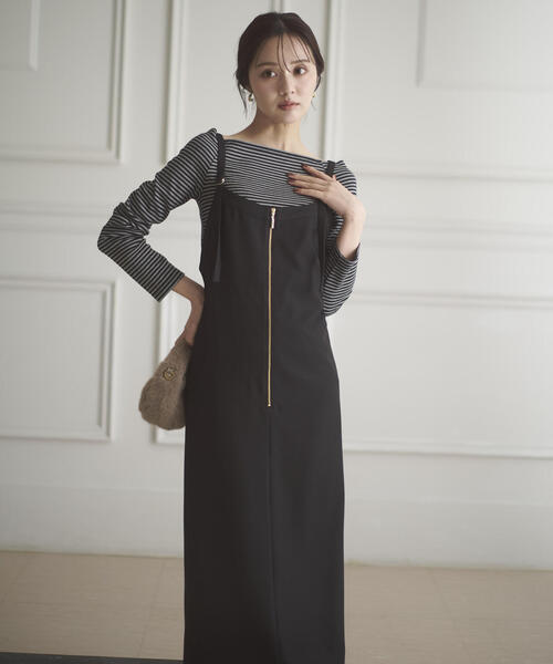 PROPORTION BODY DRESSING（プロポーションボディドレッシング）の「フロントファスナーナロージャンスカ / 1215240007（ワンピース・レディース・ブラック/ブラウン・MEDIUM/P/S/SMALL）」の2枚目の写真