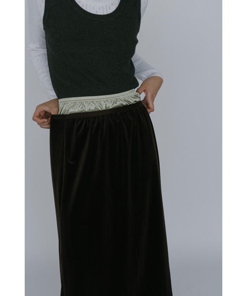 duei(デュイ)の「ベロアレイヤードスカート(スカート・レディース・ブラウン/ブラック・FREE)」の4枚目の写真