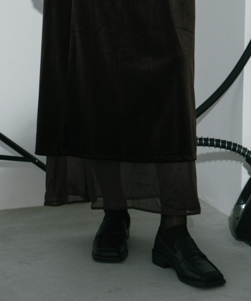 duei(デュイ)の「ベロアレイヤードスカート(スカート・レディース・ブラウン/ブラック・FREE)」の12枚目の写真