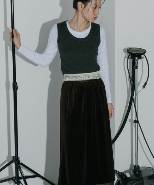 duei(デュイ)の「ベロアレイヤードスカート(スカート・レディース・ブラウン/ブラック・FREE)」の10枚目の写真