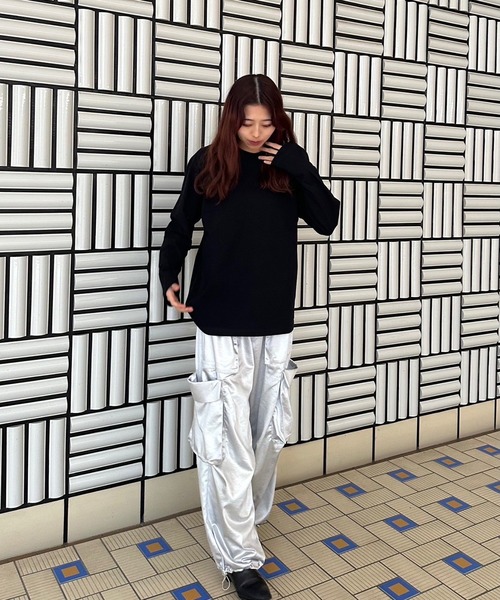 INTERPLAY（インタープレイ）の「【INTERPLAY】Script EMB. LOGO Long Sleeve Tee Shirt（Tシャツ/カットソー・レディース・ホワイト/ブラック/ナチュラル・LARGE）」の10枚目の写真