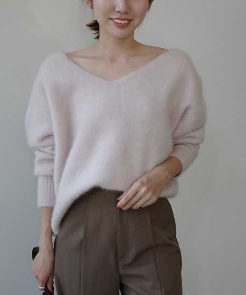 anuans ラクーンフォックス2wayネックプルオーバー PINK ラクーン