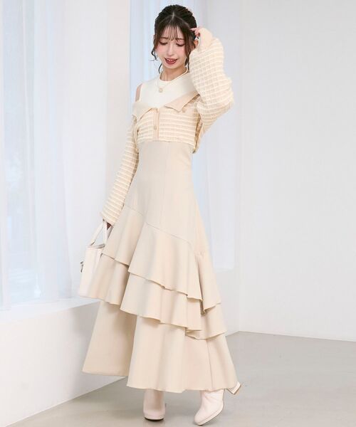 MAJESTIC LEGON（マジェスティックレゴン）の「キルティングビジューリボンブーツ（ブーツ・レディース・アイボリー/ブラック/グレイッシュベージュ・SMALL/MEDIUM/LARGE/X-LARGE）」の11枚目の写真