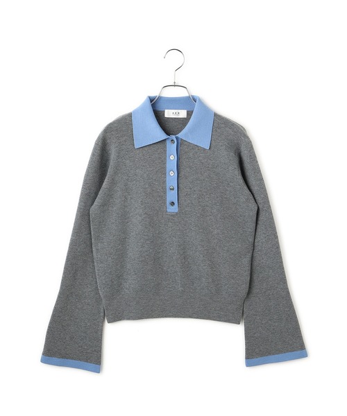 WEB限定】・【サステナブル】バイカラーポロニットプルオーバー