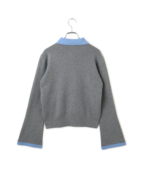 WEB限定】・【サステナブル】バイカラーポロニットプルオーバー