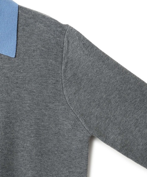 アダムエロペ　バイカラーポロニットプルオーバー　新品未使用　グレー ADAM ET ROPE'｜【WEB限定】・【サステナブル】バイカラーポロニット