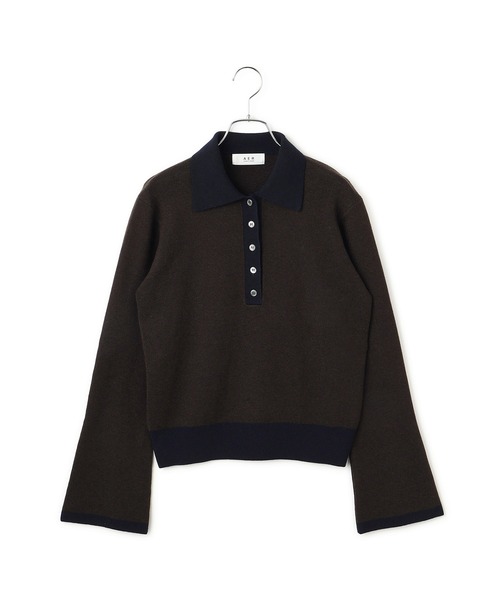 バイカラーポロニットプルオーバー WEB限定】・【サステナブル】バイカラーポロニットプルオーバー