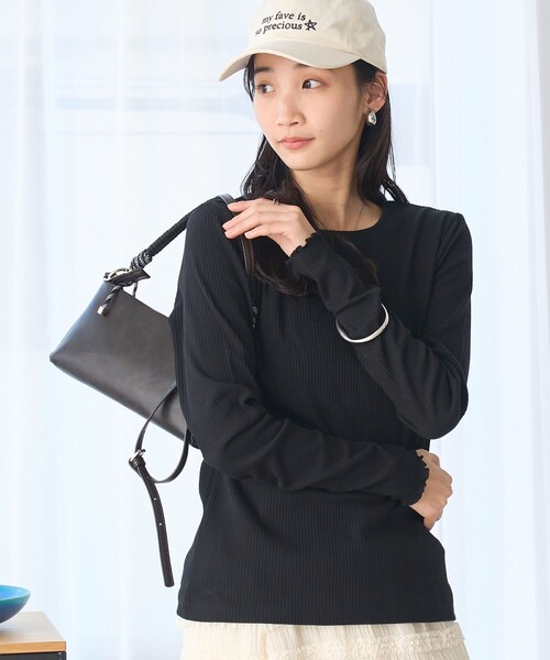 coen(コーエン)の「【定番 / 新色追加】メロークルーネックロンT(Tシャツ/カットソー・レディース・コバルトブルー/その他1/ブラック/オフホワイト/ブラウン/ライム/クリーム・L/M)」の1枚目の写真