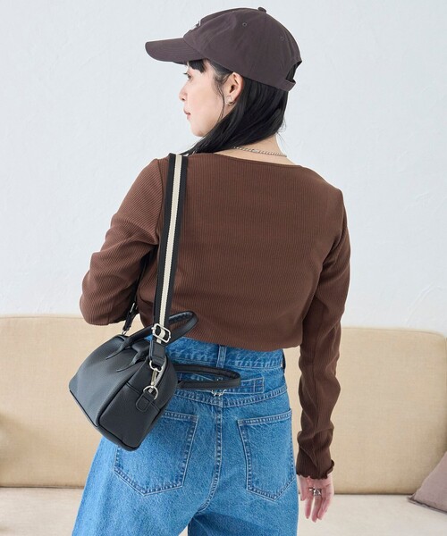 coen(コーエン)の「【定番/再入荷/新色登場】メロークルーネックロンT(Tシャツ/カットソー・レディース・コバルトブルー/その他1/ブラック/オフホワイト/ブラウン/ライム/クリーム・L/M)」の20枚目の写真