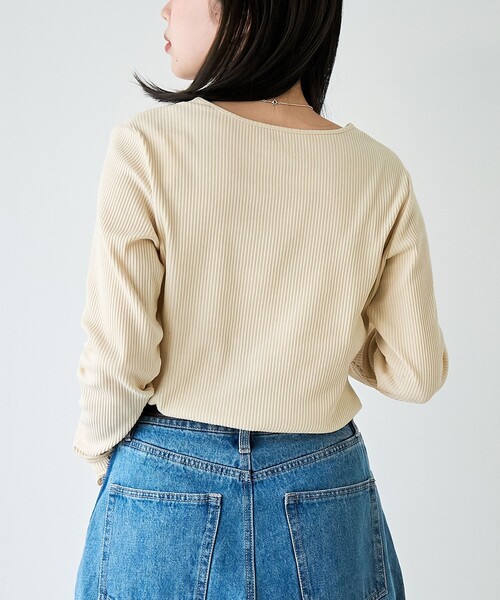 coen(コーエン)の「【定番/再入荷/新色登場】メロークルーネックロンT(Tシャツ/カットソー・レディース・コバルトブルー/その他1/ブラック/オフホワイト/ブラウン/ライム/クリーム・L/M)」の16枚目の写真