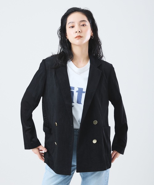 ベロア テーラードジャケット（テーラードジャケット）｜Muscat