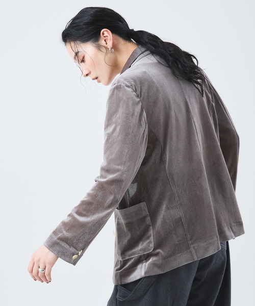 セール】ベロア テーラードジャケット（テーラードジャケット