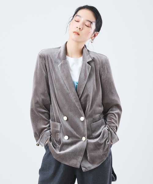 ベロア テーラードジャケット（テーラードジャケット）｜Muscat