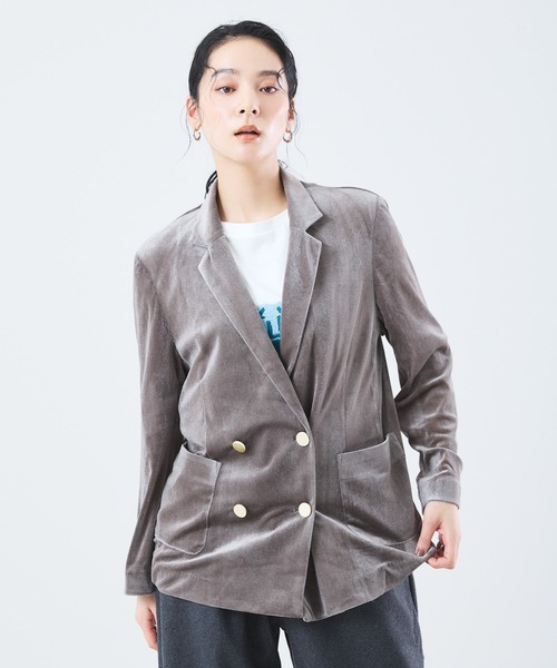 ベロア テーラードジャケット（テーラードジャケット）｜Muscat