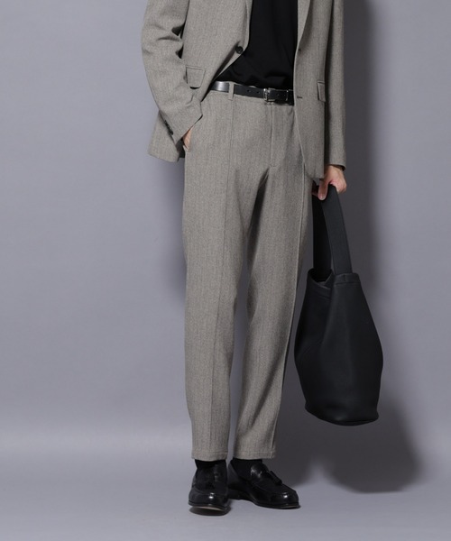 NANO universe（ナノユニバース）の「｢N TROUSERS BASIC｣ 洗えるMIXツイードストレッチパンツ(セットアップ可)（スーツパンツ・メンズ・グレイッシュベージュ/ベージュ系その他4・S/M/L）」の11枚目の写真