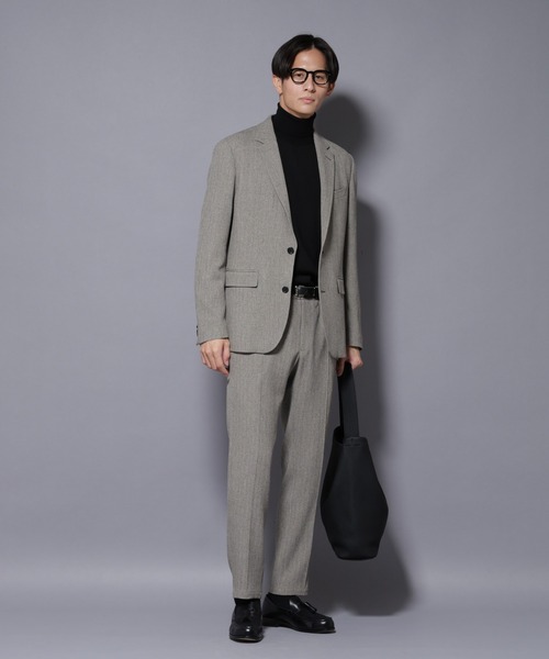 NANO universe（ナノユニバース）の「｢N TROUSERS BASIC｣ 洗えるMIXツイードストレッチパンツ(セットアップ可)（スーツパンツ・メンズ・グレイッシュベージュ/ベージュ系その他4・S/M/L）」の14枚目の写真