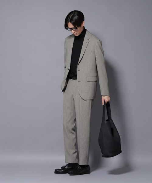 NANO universe（ナノユニバース）の「｢N TROUSERS BASIC｣ 洗えるMIXツイードストレッチパンツ(セットアップ可)（スーツパンツ・メンズ・グレイッシュベージュ/ベージュ系その他4・S/M/L）」の17枚目の写真