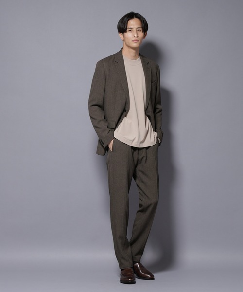 NANO universe（ナノユニバース）の「｢N TROUSERS BASIC｣ 洗えるMIXツイードストレッチパンツ(セットアップ可)（スーツパンツ・メンズ・グレイッシュベージュ/ベージュ系その他4・S/M/L）」の8枚目の写真