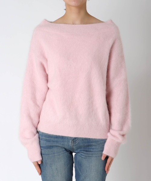 セール】フォックスカシミヤ オフショルダープルオーバー（ニット