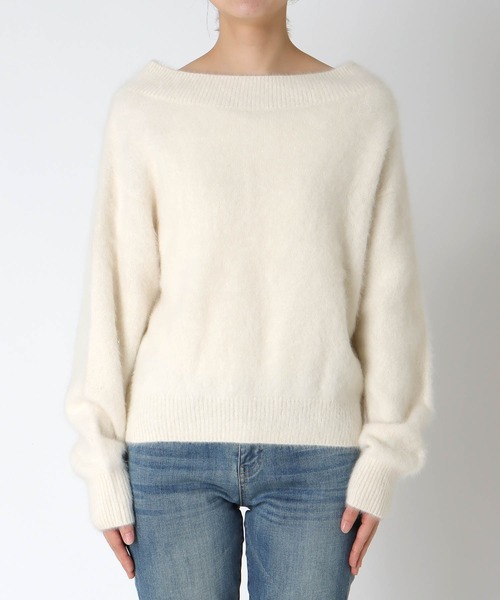 セール】フォックスカシミヤ オフショルダープルオーバー（ニット