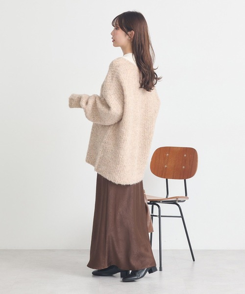 earth music&ecology（アースミュージックアンドエコロジー）の「MIXカラーブークレカーディガン（カーディガン/ボレロ・レディース・ライトブルー/オレンジ系その他/チャコールグレー/ベージュ・FREE）」の21枚目の写真