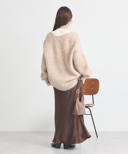 earth music&ecology（アースミュージックアンドエコロジー）の「MIXカラーブークレカーディガン（カーディガン/ボレロ・レディース・ライトブルー/オレンジ系その他/チャコールグレー/ベージュ・FREE）」の19枚目の写真