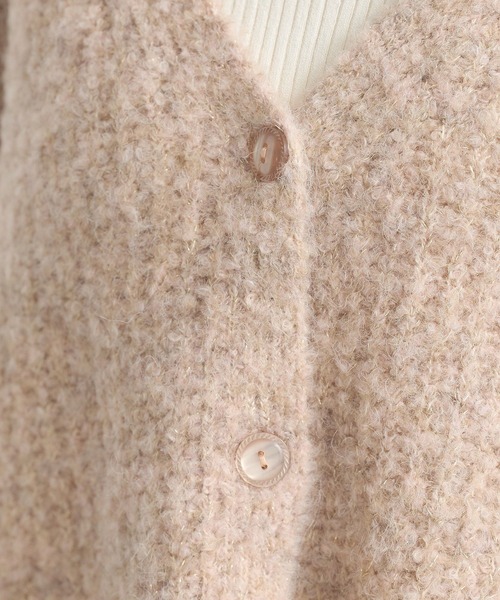 earth music&ecology（アースミュージックアンドエコロジー）の「MIXカラーブークレカーディガン（カーディガン/ボレロ・レディース・ライトブルー/オレンジ系その他/チャコールグレー/ベージュ・FREE）」の18枚目の写真