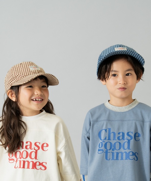 and D. petit main（アンドディープティマイン）の「カラーギンガムキャップ（キャップ・キッズ・ブルー/ベージュ/チャコール・56cm）」の5枚目の写真