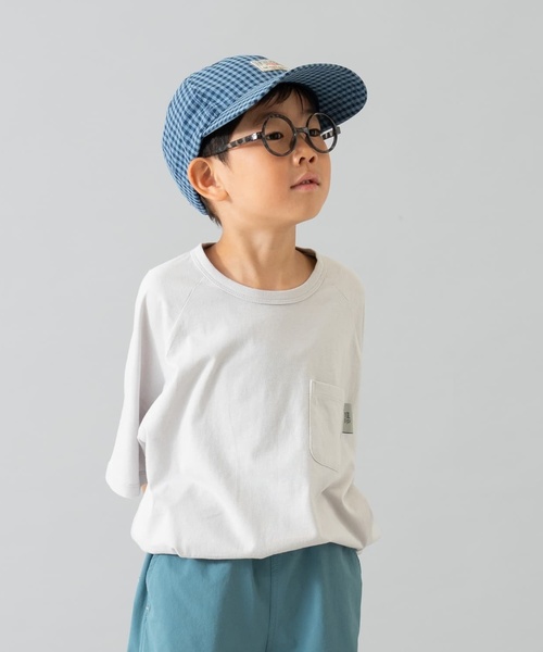and D. petit main（アンドディープティマイン）の「カラーギンガムキャップ（キャップ・キッズ・ブルー/ベージュ/チャコール・56cm）」の6枚目の写真