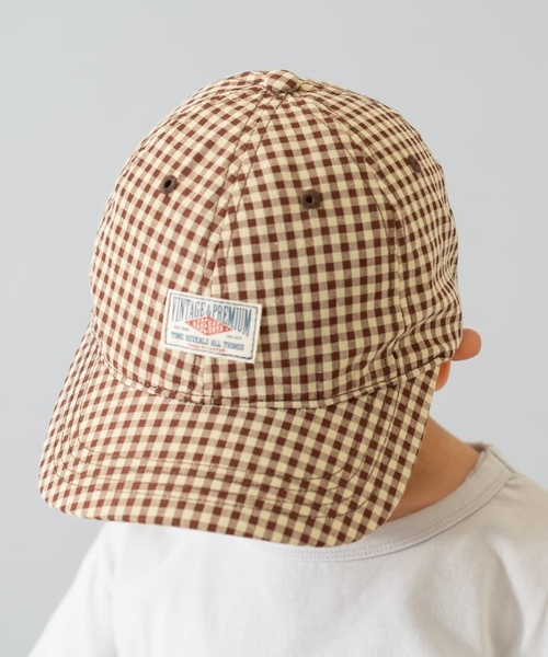 and D. petit main（アンドディープティマイン）の「カラーギンガムキャップ（キャップ・キッズ・ブルー/ベージュ/チャコール・56cm）」の7枚目の写真
