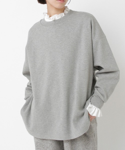 RNA-N(アールエヌエーエヌ)の「M2543 スラブスムースオーバーサイズプルオーバー(Tシャツ/カットソー・レディース・オレンジ/杢グレー/ブラック/キナリ・FREE)」の4枚目の写真