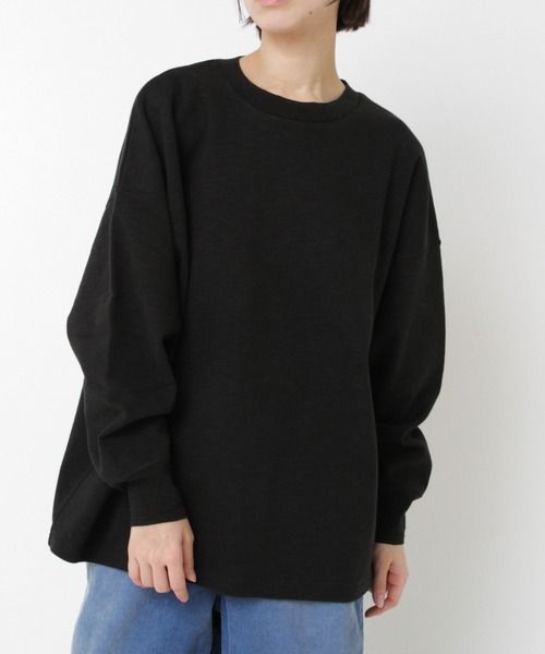 RNA-N(アールエヌエーエヌ)の「M2543 スラブスムースオーバーサイズプルオーバー(Tシャツ/カットソー・レディース・オレンジ/杢グレー/ブラック/キナリ・FREE)」の3枚目の写真